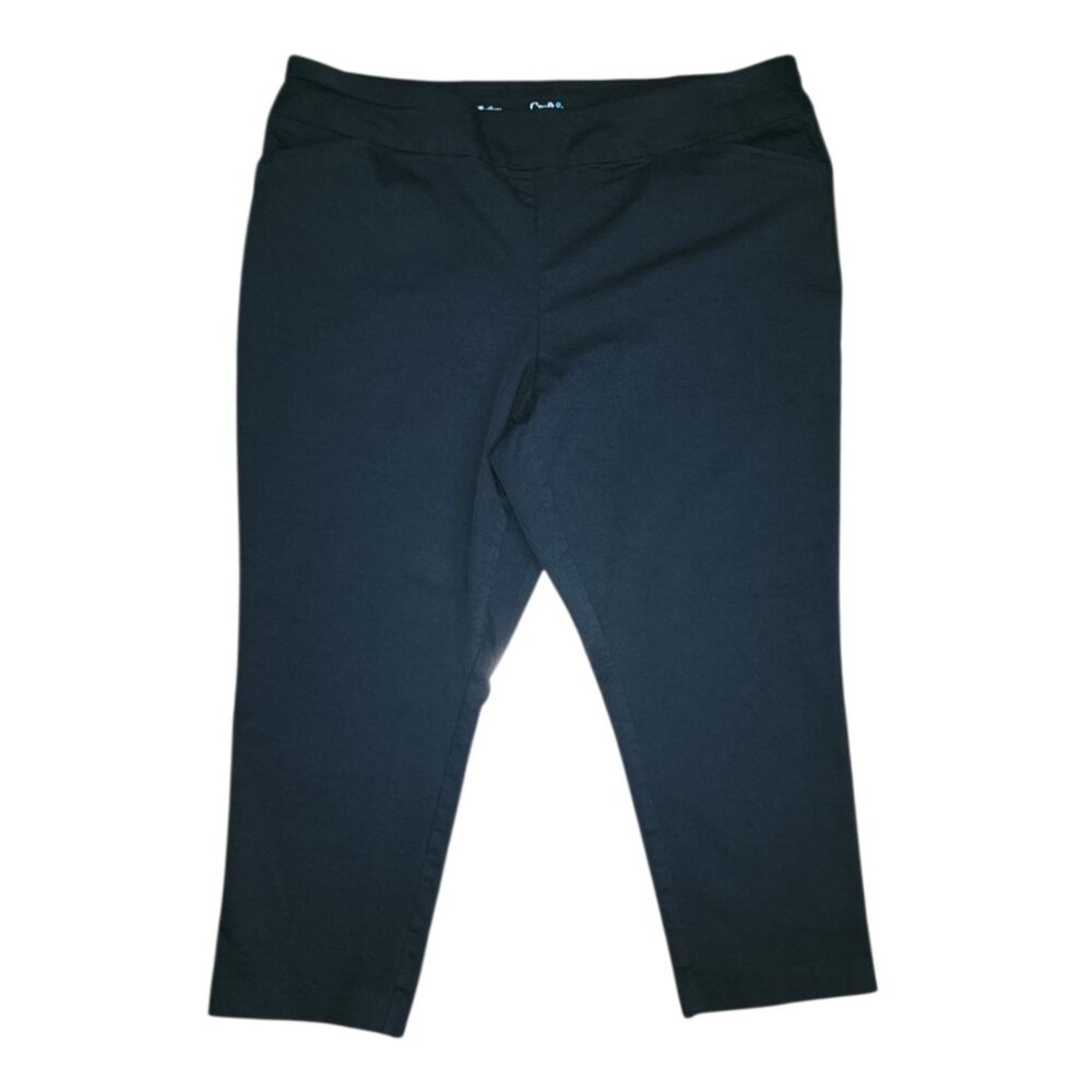 Croft & Barrow Pants Womens Plus Size 20W Short Effortless Stretch Black Pull On